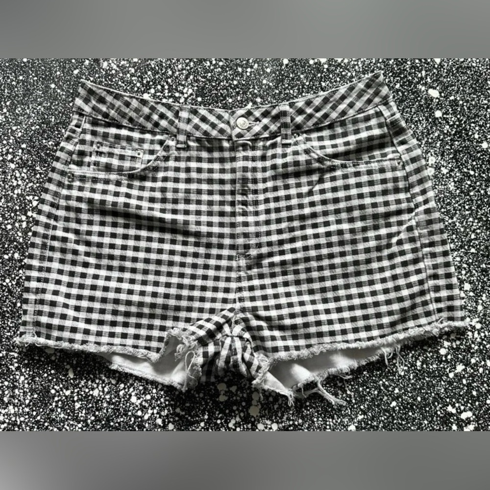 TopShop Motto MoM Shorts Sz 14 Black/White Plais